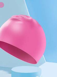 1pc Unisex High Elasticity Silicone Swim Cap, Waterproof Swimming Training Equipment, Competitive Swimming Cap - Multicolor - View 22