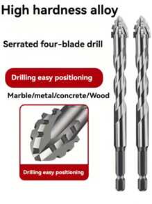 3 件套 4 齿偏心钻头，钢齿钻头，适用于金属、不锈钢、陶瓷、混凝土、玻璃、瓷砖 - 查看 7