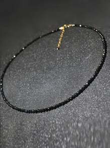 1pc Wheel Shaped Violet Mini Bead Necklace Choker, Lightweight Luxury Necklace, Versatile Daily Wear, INS Style