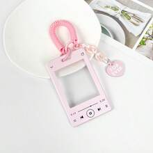 1pc Acrylic Creative Card Holder, Photo ID Badge Protection Case With Double Loop Retractable Lanyard Acrylic Pendant,School Supplies,Back To School - Multicolor - View 15