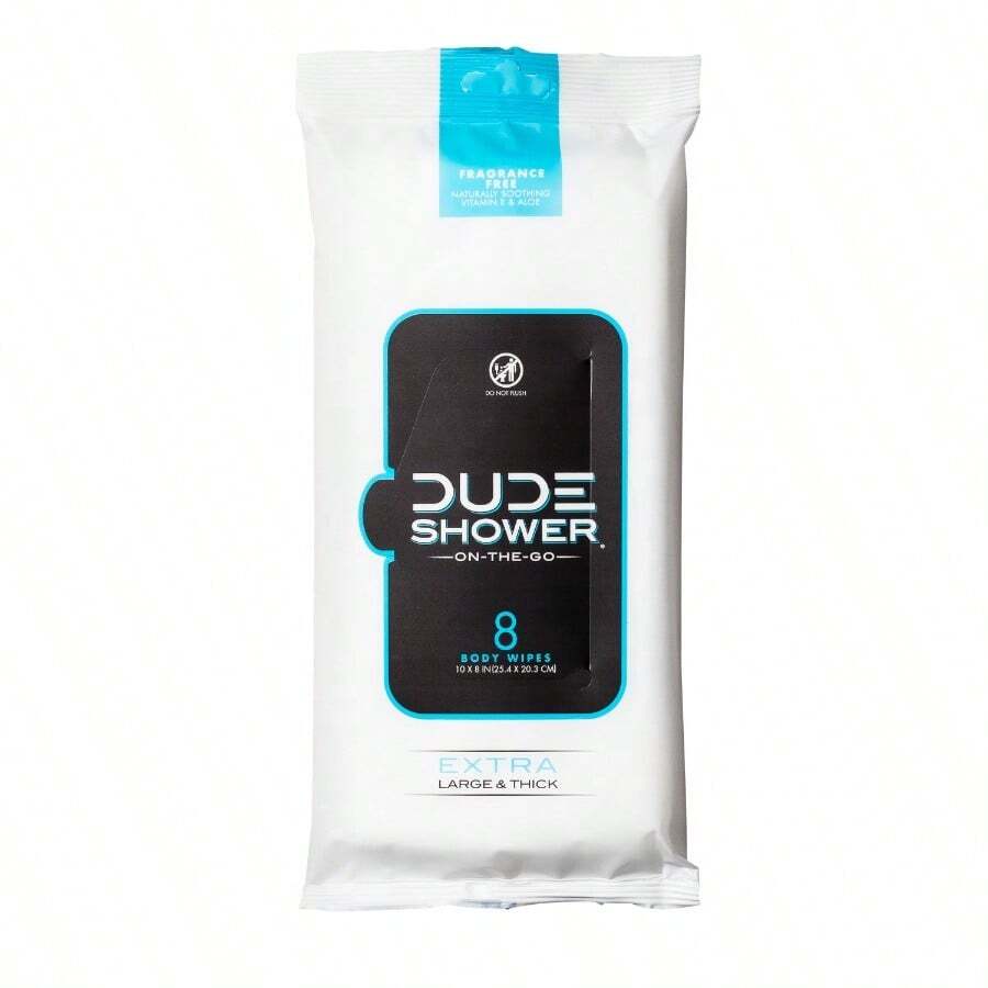 Shower Wipes XL Full Body Shower Replacement Wipes Unscented 8 Count