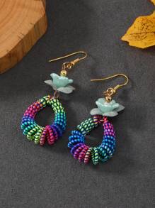 Handmade Colorful Retro Woven Rainbow Earrings, Fashionable Earrings For Women, Elegant Accessories For Home, Casual, Street, Party, Classic Souvenir, Ideal Gift For Valentine's Day, Birthday, Anniversary