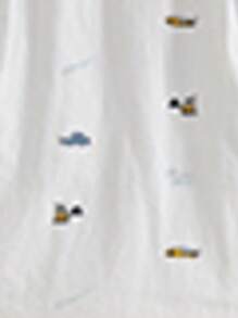 秋季小男孩汽车印花衬衫 - 白色 - 查看 8