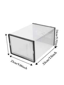 Large Shoe Organizers, 6 Pack Shoe Boxes Clear Plastic Stackable, Dust-Proof Shoe Container Stackable, Shoe Storage Organizers For Closet, Good Replacement For Shoe Rack, Under Bed - Black - View 11