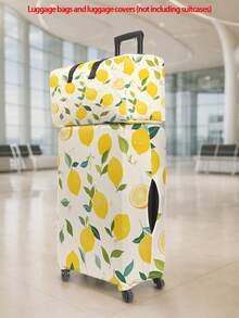 1pc Luggage Cover + 1pc Travel Bag, Plant Pattern Print, Unisex, Durable & Washable, Suitable For Travel, Family Visit Or Outing (Luggage Not Included) - Multicolor - View 14