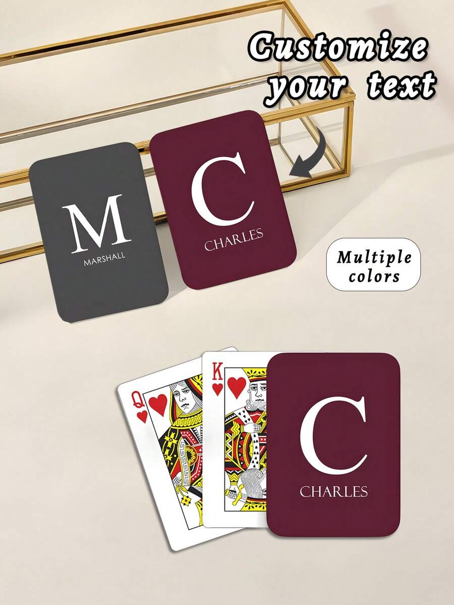 Multiple Colors Custom Monogram Playing Cards | Initial Playing Cards | Personalized Cards | Adult Card Deck | Name And Initial
