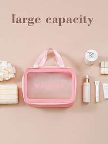 3 件/1 件 PVC 防水化妆包、透明大容量浴室包、PU 防水便携式洗漱包、女士手持旅行收纳包、PVC 透明大容量化妆收纳包、悬挂式洗漱包旅行必备包，适合学校度假度假返校用品洗漱包防水洗漱包