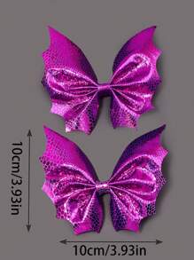 2 buc/4 buc cleme de păr în formă de liliac de Halloween, accesorii unice de păr în stil gotic Y2K, potrivite pentru stil închis, Halloween, Crăciun