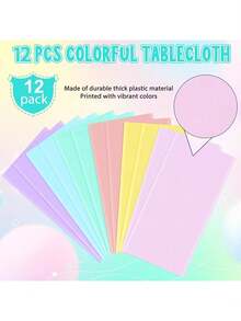 6/12 chiếc khăn trải bàn bằng nhựa màu pastel, khăn trải bàn hình chữ nhật dùng một lần nhiều màu cho tiệc cưới, tiệc sinh nhật, lễ Phục sinh mùa xuân, trang trí tiệc mùa hè, kích thước 54 X 108 inch, Giáng sinh - Nhiều màu - Xem 8
