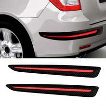 2件装汽车保险杠防撞贴纸，黑红车饰条，前/后保险杠护角防刮擦保险杠装饰条，汽车防撞防刮贴纸