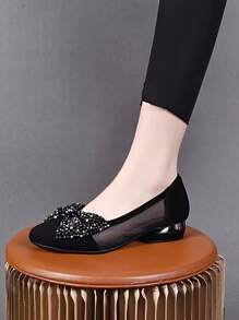 2025 Summer New Breathable Mesh Sandals With Bowknot, Soft Bottom Hollow Out Fashionable Non-Slip Slip-On Casual Shoes For Mothers
