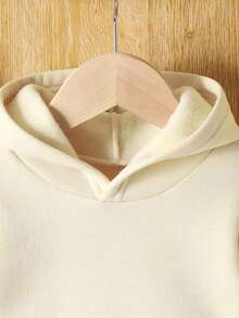 Sudadera con capucha informal con forro térmico y estampado para niñas preadolescentes, adecuada para otoño, primavera e invierno - Albaricoque - Ver 5