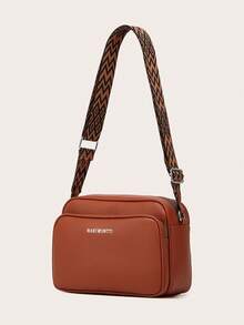 Women's Casual Shoulder Bag With Wide Strap, Suitable For Daily Commute - Brown - View 4