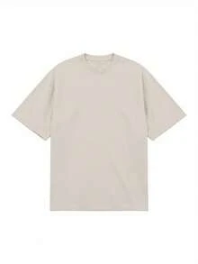 Blueplus Men's Summer Cotton T-Shirt, 220g Weight, 100% Cotton, A Certain Thickness, Versatile And Comfortable To Wear, Very Suitable For Running, Sports, Outdoor Entertainment, | Holiday Gift - Màu Khaki - Xem 1