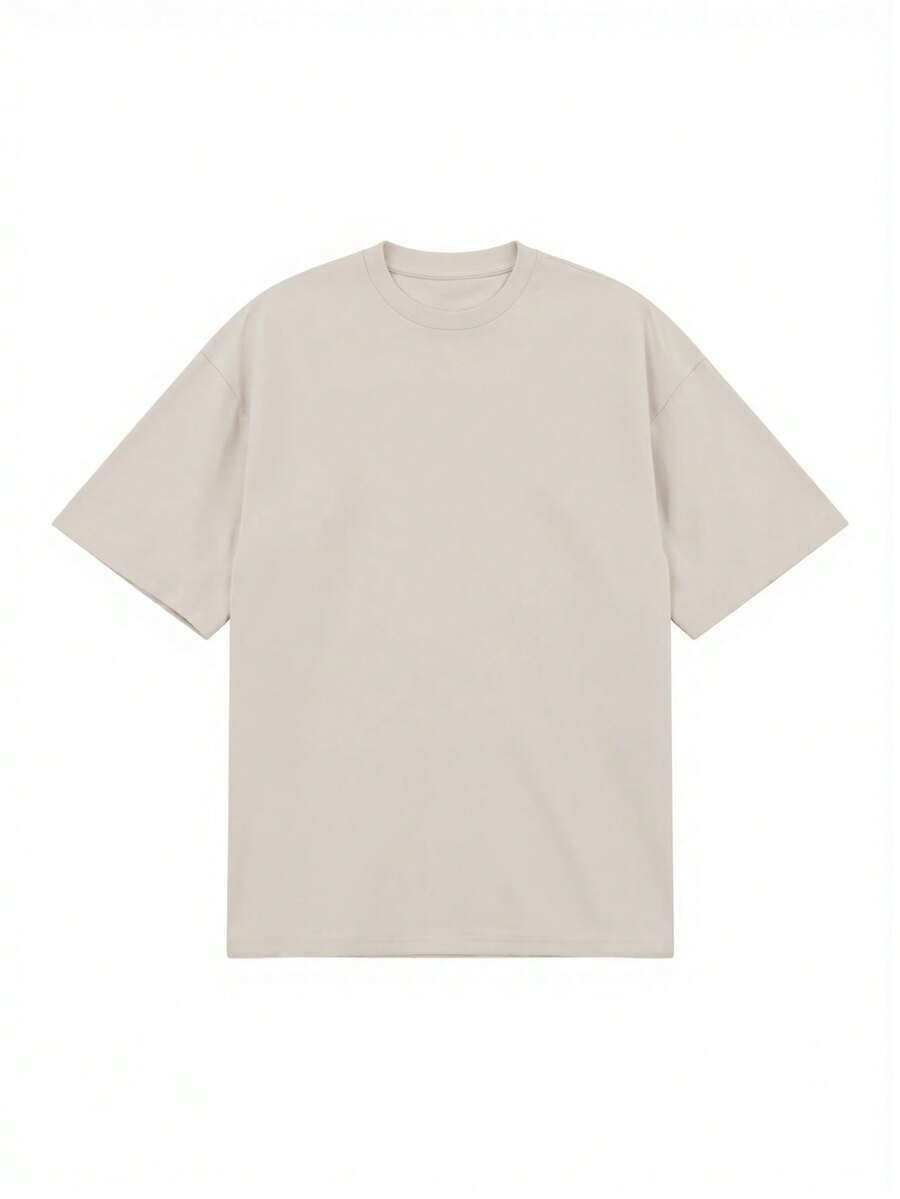 Blueplus Men's Summer Cotton T-Shirt, 220g Weight, 100% Cotton, A Certain Thickness, Versatile And Comfortable To Wear, Very Suitable For Running, Sports, Outdoor Entertainment, | Holiday Gift - Màu Khaki - Xem 1