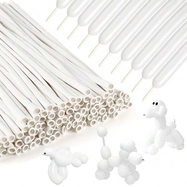 50/100pcs White Balloons, 12inch White Long Balloons, For Balloon Garland, Thickening Latex Twisting, Animals Modeling, Christmas Decor, Birthday, Wedding Party, Halloween Decorations, Anniversary Patry Decorations