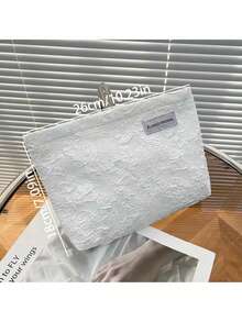 1 件女士粉色化妆包，大容量帆布浮雕图案盥洗包，适合工作、购物、休闲和旅行，化妆包化妆袋护肤包盥洗包收纳袋，旅行必需品巡航必需品化妆包收纳化妆品收纳盒化妆盒，适用于假日海滩、浴室收藏、卧室收藏，大容量 - 粉色 - 查看 11