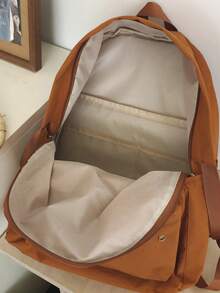 纯色大容量轻便防水背包，适合女大学生和白领，非常适合学校，大学，工作，商务，通勤，返校，学校背包，大容量，笔记本电脑隔层，便携，适合十年以上女学生背包，大学，小学，初中，高中，工作，商务，通勤，户外，旅行