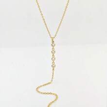 1PC Fashion Exquisite Gold Necklace 14K Gold Plated Pendant Necklace Gold Lariat Necklace Simple Chain Necklace Bridal Gift - Gold - View 10