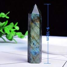 CUPIDCRYSTAL 1 件拉长石水晶塔尖方尖碑 - 华丽抛光天然拉长石尖头，适用于家居装饰和水晶工艺品 - 无味实心塔，适用于祭坛用品水晶冥想和节日礼物 - 拉長石 - 查看 3
