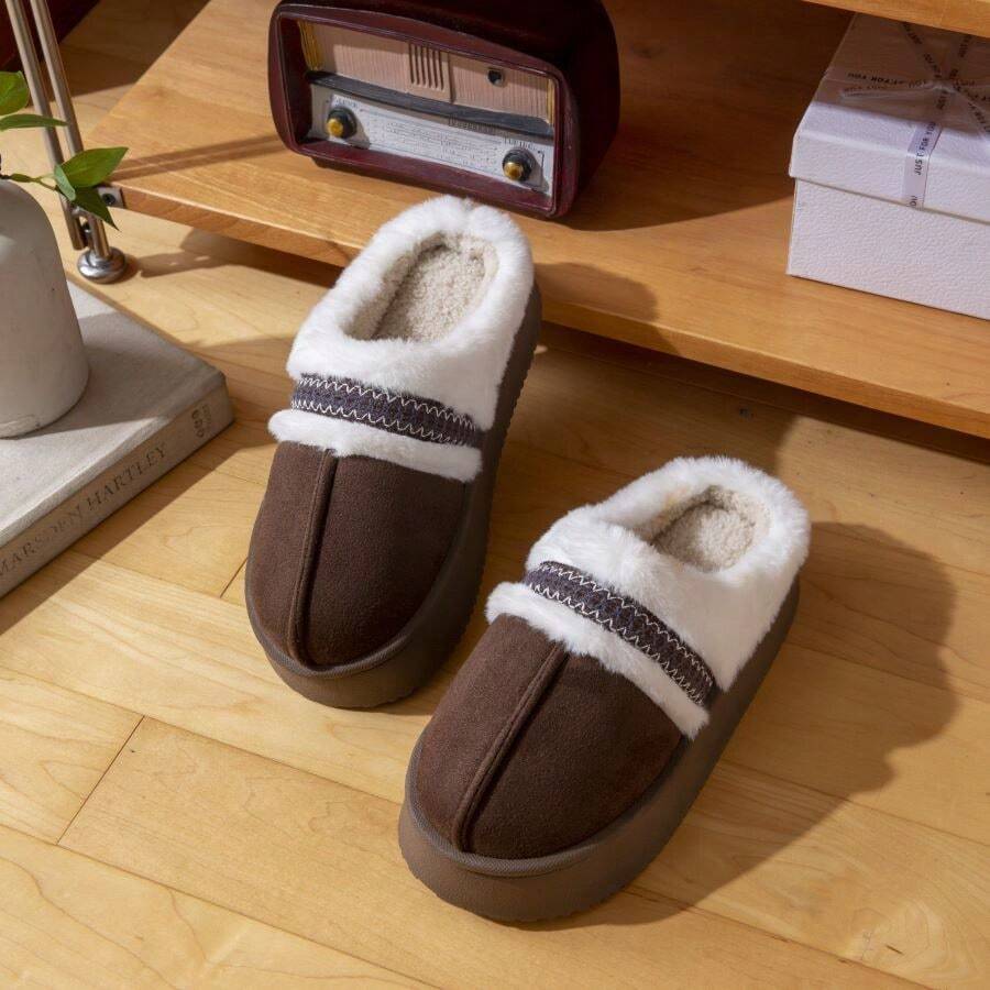 Women Home Slippers - Chocolate Brown - View 1