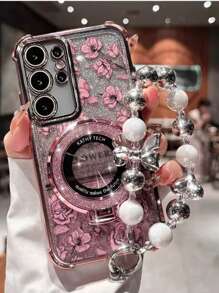 Funda protectora de lujo compatible con Apple y Galaxy, adecuada para OPPO, con soporte electrolítico, cojín de aire en las cuatro esquinas, a prueba de golpes, con película de lente incorporada + borde de silicona TPU suave y carcasa dura de PC de cobertura completa, con agujero anti-polvo y borde reforzado