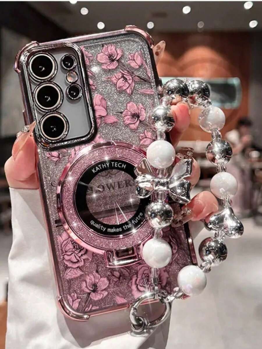 Funda protectora de lujo compatible con Apple y Galaxy, adecuada para OPPO, con soporte electrolítico, cojín de aire en las cuatro esquinas, a prueba de golpes, con película de lente incorporada + borde de silicona TPU suave y carcasa dura de PC de cobertura completa, con agujero anti-polvo y borde reforzado