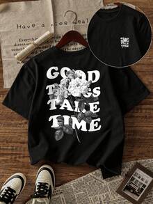 一套男童及儿童休闲印花圆领短袖T恤，适合夏季学生及幼儿穿着——色彩缤纷的T恤为每个孩子带来快乐！女童图案T恤夏季上衣，青少年女孩服装 - 黑色 - 查看 3