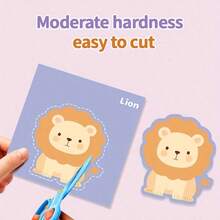 48/96 Paper Cut Art + 1 Plastic Small Scissors Cartoon Pattern Jigsaw Puzzle Daily Animal Living Supplies, Square, Birthday Gift. No Duplicates. School Supplies Art And Art Supplies (Random Styles)