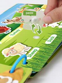 1 pieza Libro de pegatinas tranquilo para el aprendizaje para niños mayores de 3 años, libros cognitivos de animales, alfabeto y mesa de aprendizaje temprano para niños, libros de actividades educativas para niños pequeños, juguetes educativos para niños (Círculos de color aleatorio)