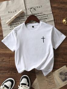 Jungen & Teenager Schüler lässiges bedrucktes T-Shirt mit Rundhalsausschnitt und Kurzarm, Sommer Top