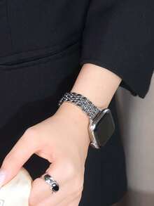 1 条窄银色金属 表带，适合年轻时尚、优雅的女性，适用于 Ultra 3/2/1 系列 SE/S10/S9/S8/S7/S5/S4/S3，14 毫米可拆卸 7 链式银色表带，适用于 38/40/41/44/45/46/49 毫米智能手表 - 銀色 - 查看 7