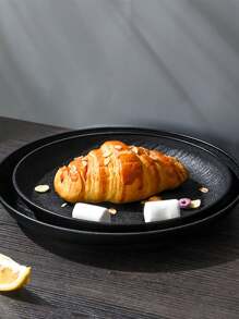 2个圆形托盘，塑料餐具盘子，幼儿园家用杯碟，餐饮快餐烧烤盘，厨房用品，万圣节和圣诞节派对用品