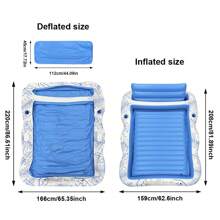 1 件充气水上浮床，PVC 材质，带靠背和杯架，适合夏季海滩、泳池、水上派对装饰