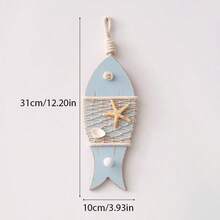 Madebyblanc 2 Mảnh Gỗ Cổ Điển Bờ Biển Cá Gỗ Chạm Khắc Thủ Công Thích Hợp Cho Trang Trí Tường Hàng Hải Và Đạo Cụ Chụp Ảnh Để Tặng Cho Bạn Bè Và Gia Đình - màu nâu - Xem 14