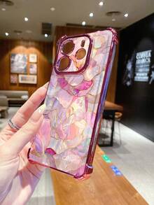 1 件粉色紫色大理石纹防震电镀相机 UV 印花保护手机壳适用于三星/Galaxy/Infinix/Redmi/OPPO/VIVO/Realme 防水防摔防刮 - 粉色 - 查看 4