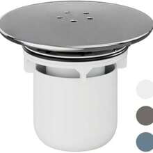 淋浴排水盖更换件、镀铬淋浴 P 型存水弯盖、可拆卸顶部配件盖零件、90 毫米/115 毫米淋浴排水孔盖、快速排水淋浴盘（白色）浴室配件