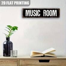 قطعة واحدة، لوحة معدنية قديمة ديكورية لغرفة الموسيقى، لافتات وأجراس، ديكور جداري متنوع فني و جمالي للمنزل، غرفة النوم، الحديقة المنزلية، البار والكافيه، يمكن استخدامها داخل المنزل أو في الخارج