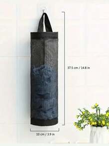 1pc Durable Plastic Bag Organizer Grocery & Trash Bag Holder, Space Saving Mesh Dispenser For Kitchen, Modern Easy Access Design Keeps Bags Neat & Breathable, Multipurpose Wall Mounted Home And Kitchen Storage Solution (Style Random)