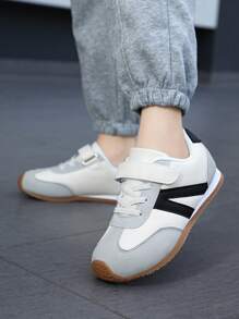 1 Pair Kids Running Shoes, Thick Sole Fashion Chunky Sneakers, Boys & Girls Lightweight Sneakers, Suitable For All Seasons - White - View 4