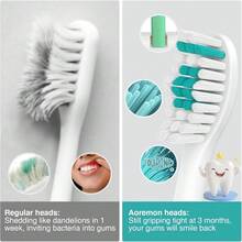 Toothbrush Replacement Heads Compatible With Philips  E-Series      Screw-On Electric Toothbrush Handle Head Come With Hygienic Caps, 3 Count, Green - trắng - Xem 4