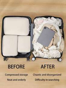 4 PIEZAS Cubos de embalaje de compresión para organizadores de viaje, organizadores de embalaje de viaje, cubos de equipaje para empacar ultraligeros y expandibles, bolsas de cubos de embalaje de compresión de viaje, organizadores de equipaje portátiles, estuches de almacenamiento de equipaje a prueba de agua, organizador de ropa para cajones