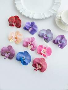 5/10/30/2500PCS Artificial Non Woven Butterfly Orchid Flowers Silk Butterfly Orchid Flower Head For Autumn Wedding Vase For Home Dining Room Bedroom Decorations, Festival Birthday Party Accessories, Outdoor Garden Decorations