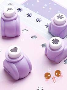 8PCS/1pc, Cute Heart-Shaped Paper Punch For DIY Handmade Art And Crafts - Multicolor - View 13