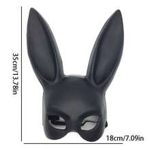 1 Stück schwarze Hasenmaske, Halbgesichtsmaske für Erwachsene, Halloween Party Kostüm Cosplay Requisite
