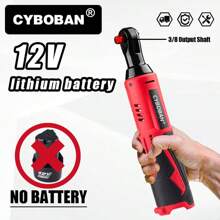 CYBOBAN 电动工具,12V 棘轮扳手,可手动或电动操作,2.0Ah 兼容电池,LED 灯,3/8 头、1/4 头和 2/8 头配件,90 度直角,1.3A 快速充电器,适用于汽车、轮胎和住宅等狭小空间作业。自 2025 年起,还配备了全新安全带扣。价格实惠! - 薄荷藍 - 查看 17