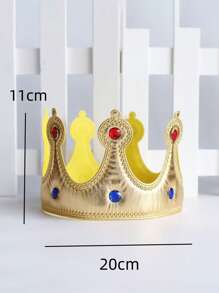 1/2 pezzi Corona dorata da re per adulti, costume da principe con diamanti, copricapo, decorazione per torte, cappello corona per feste di compleanno