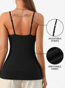 1 pieza Camiseta sin tirantes Adjustable, chaleco de capas casual que se puede usar sin sujetador, diseño sin espalda