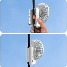 1 pieza Ventilador de clip para paraguas de 1200mAh, plegable y ajustable 90°, esencial para el verano, regreso a la escuela, campamento al aire libre, picnic, oficina, viaje