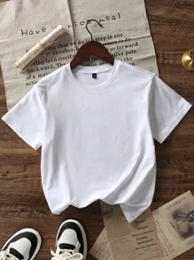 1pc Tween Girl Casual Printed Round Neck Pullover Short Sleeve T-Shirt, Summer, Student Youth Clothing
